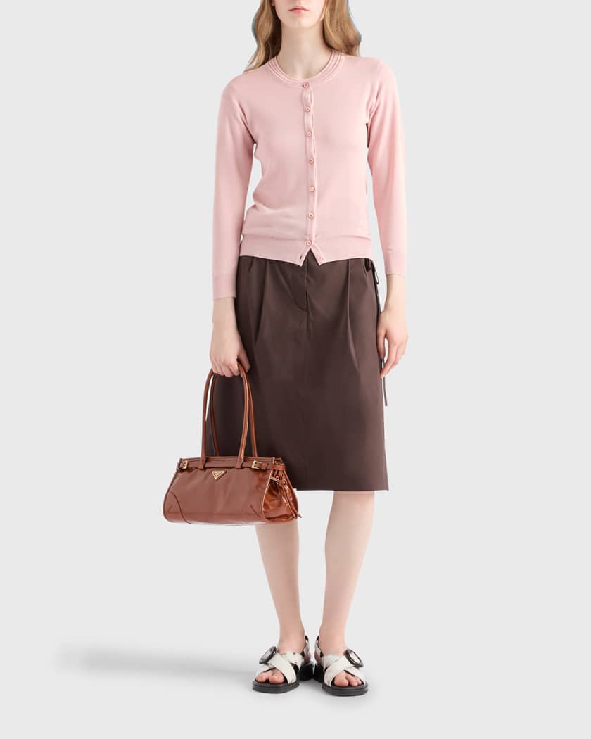 Medium East-West Leather Shoulder Bag