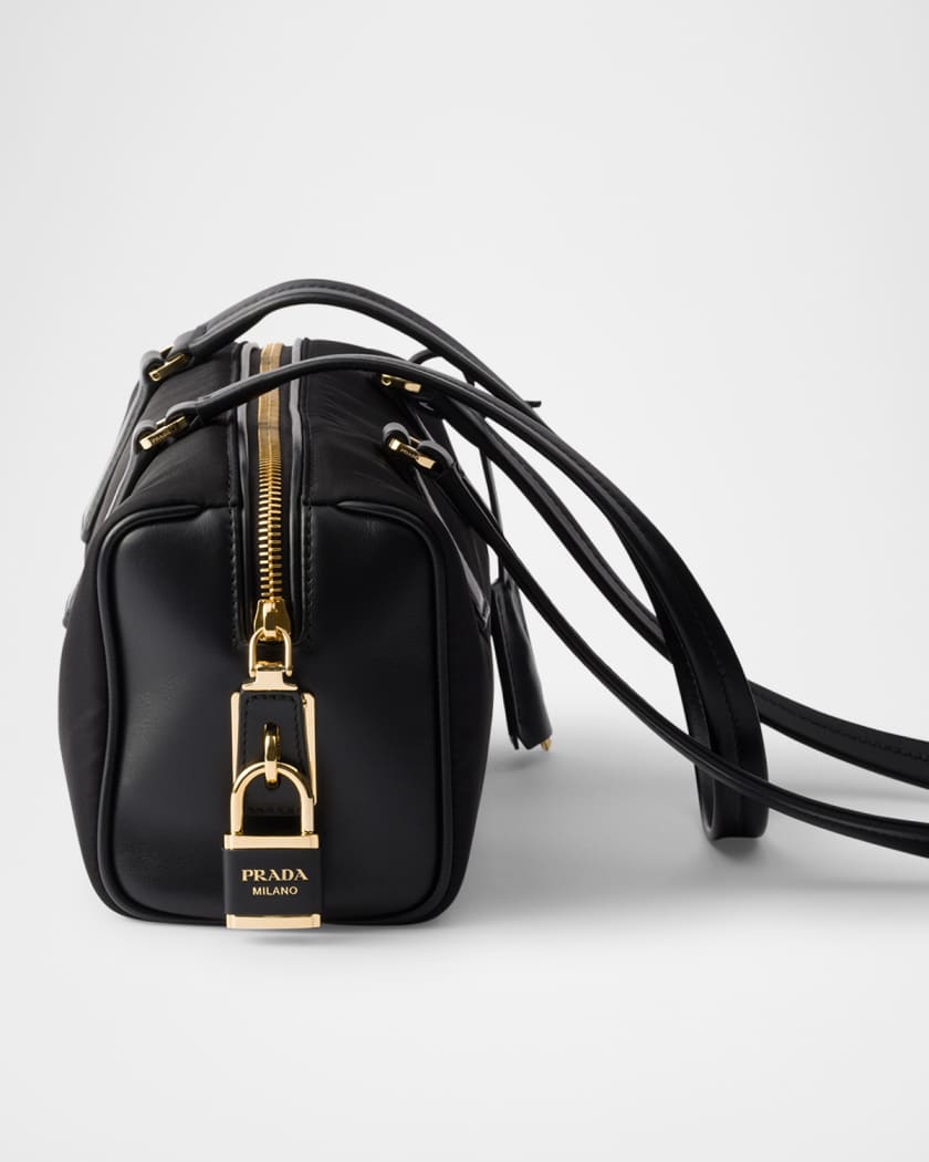 Prada Re-Nylon and Leather Medium Top-Handle Bag with