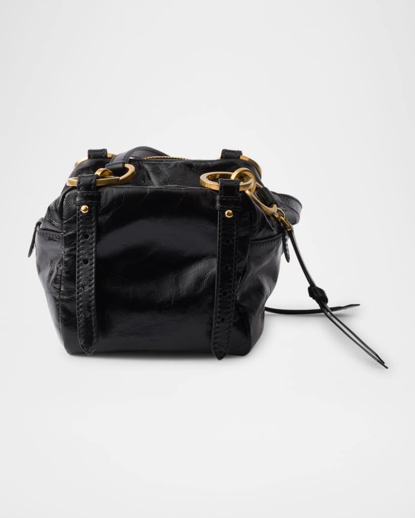 Prada Dangle Leather Mini Top-Handle Bag