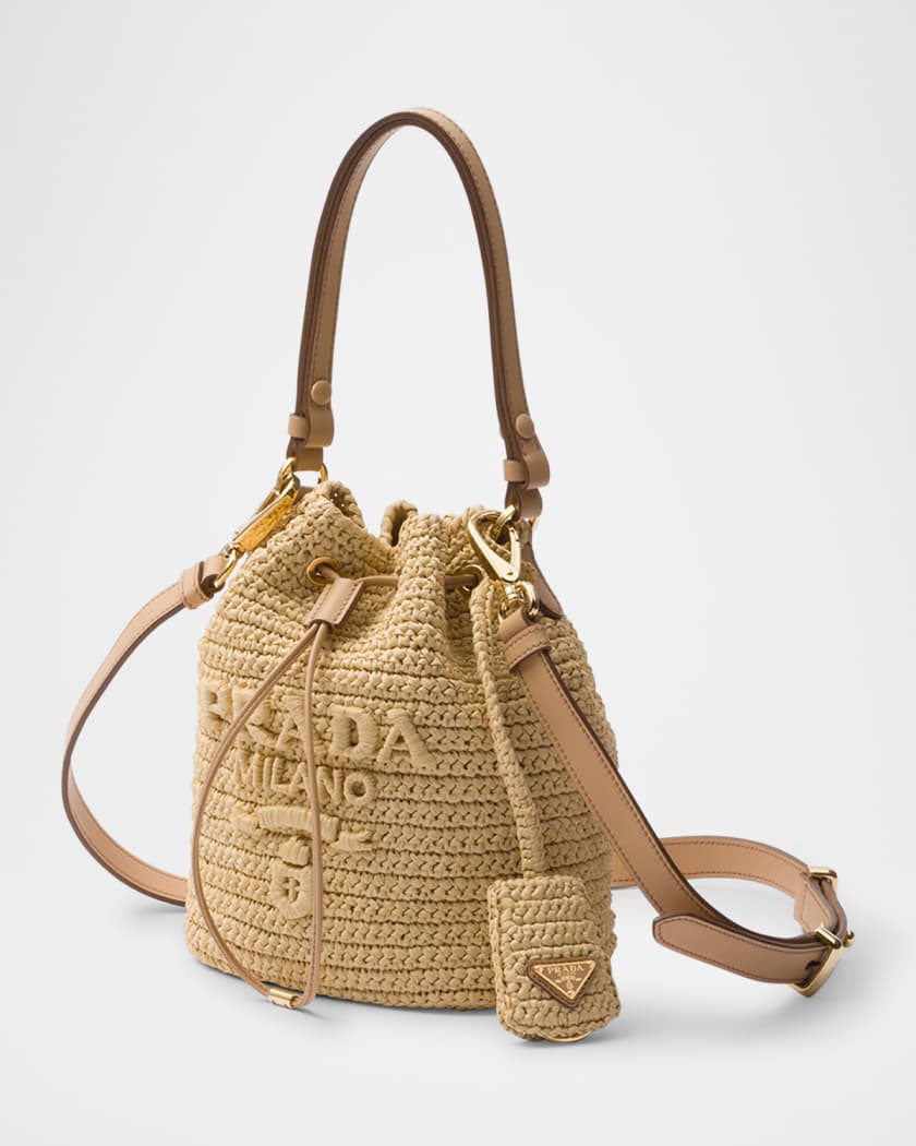 Crochet and Leather Mini Bucket Bag