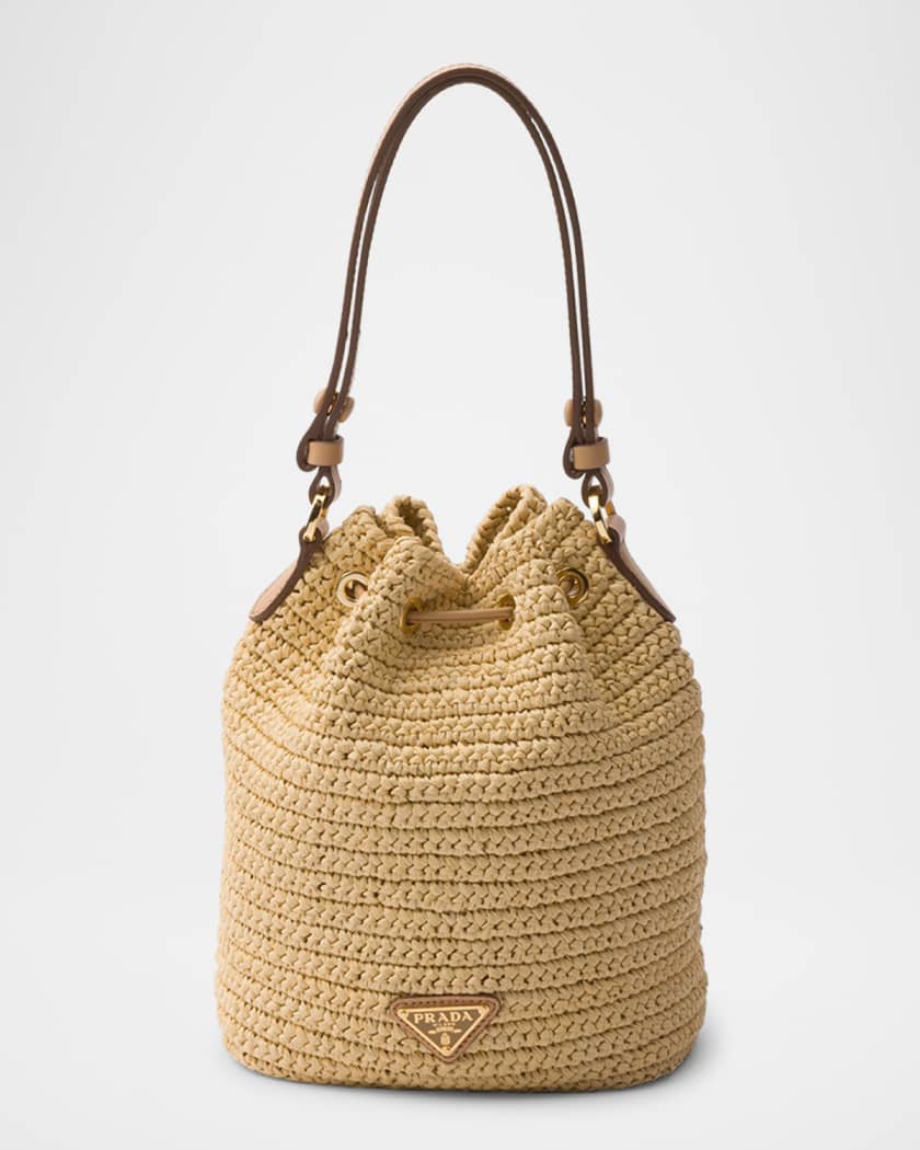 Crochet and Leather Mini Bucket Bag