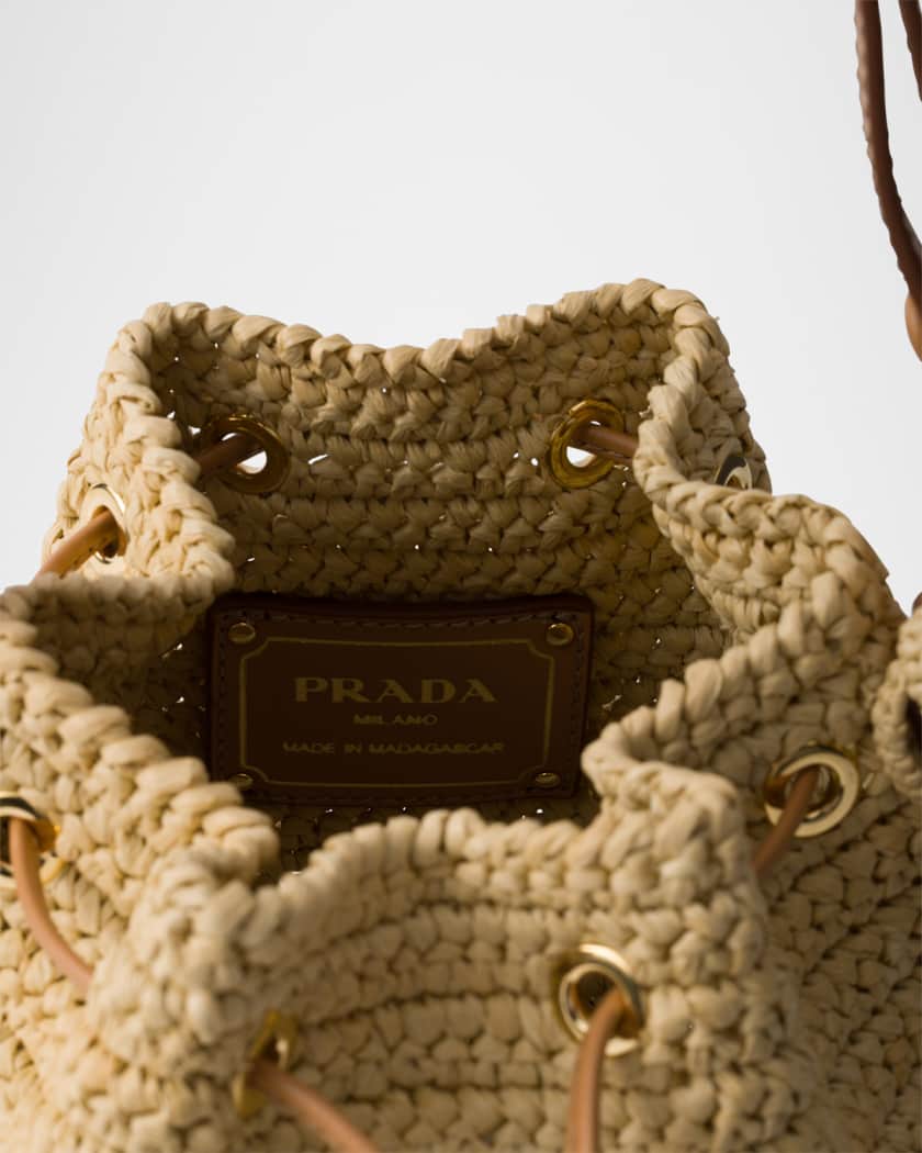 Crochet and Leather Mini Bucket Bag