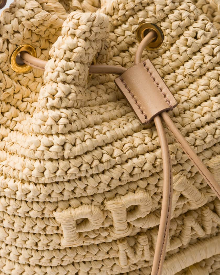 Crochet and Leather Mini Bucket Bag