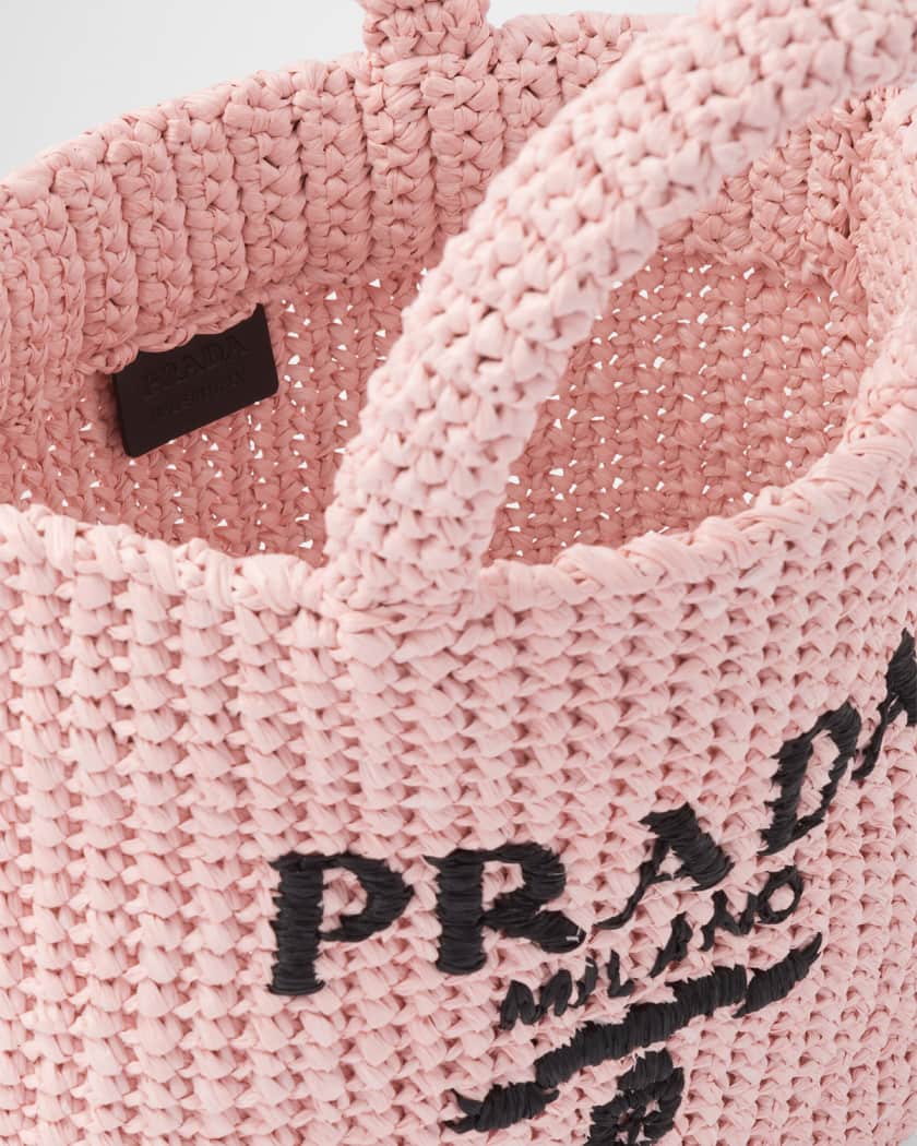 Small Embroidered Crochet Tote Bag