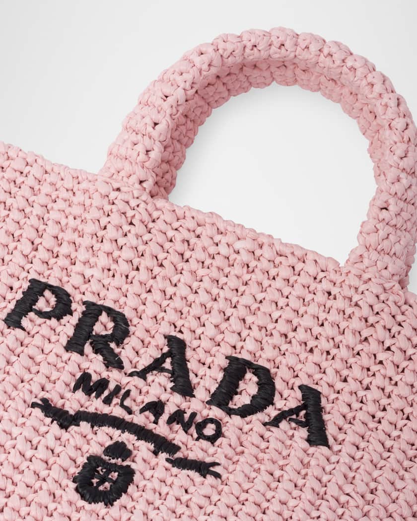 Small Embroidered Crochet Tote Bag