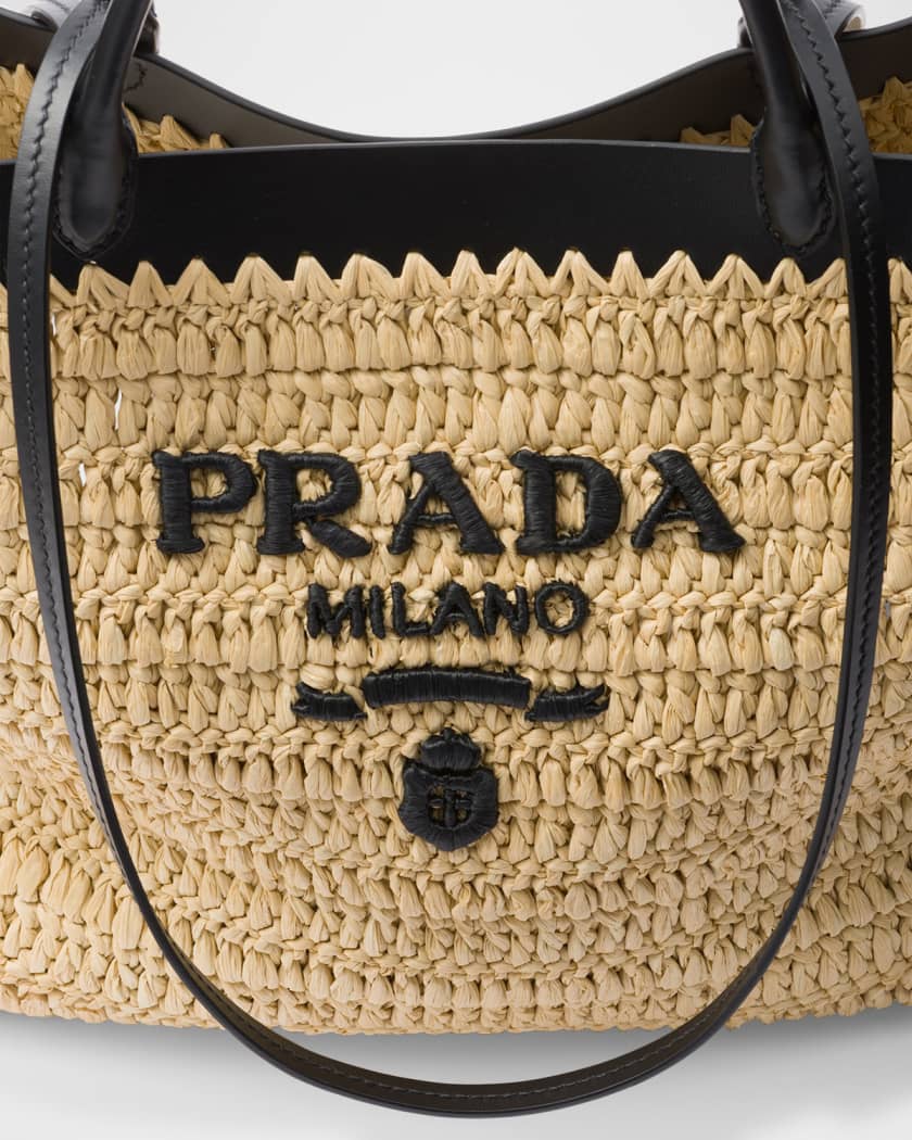 Medium Crochet and Leather Tote Bag