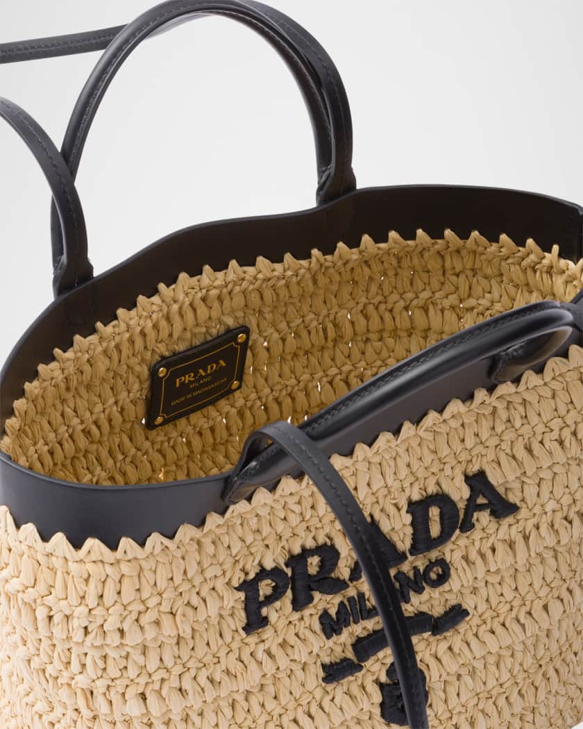Small Crochet and Leather Tote Bag