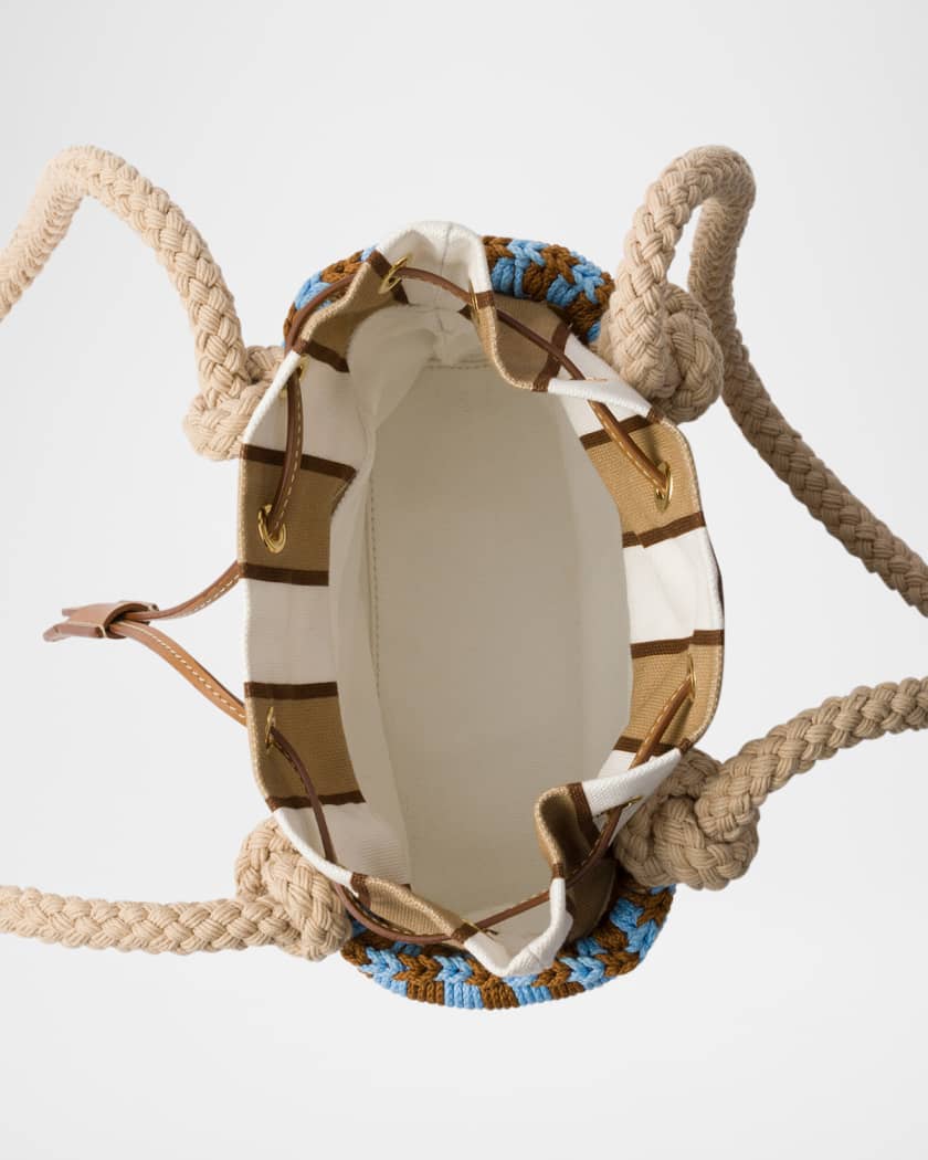 Rattan Basket Drawstring Mini Shoulder Bag