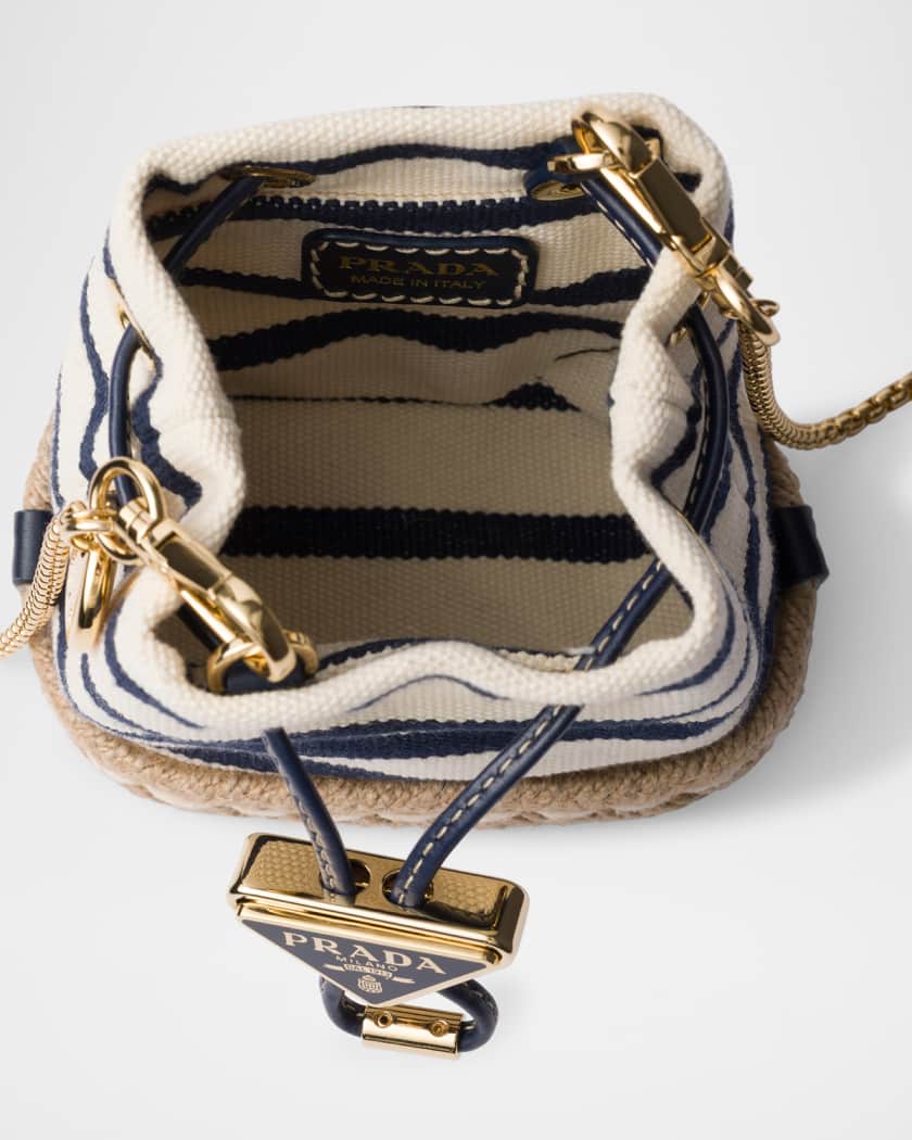 Stripe Fabric Mini-Pouch Crossbody Bag