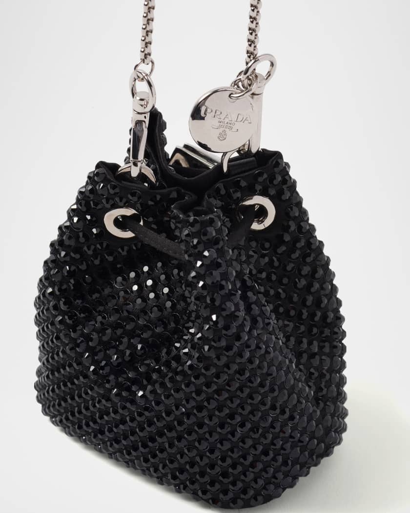 Mini Drawstring Crystal Bucket Bag