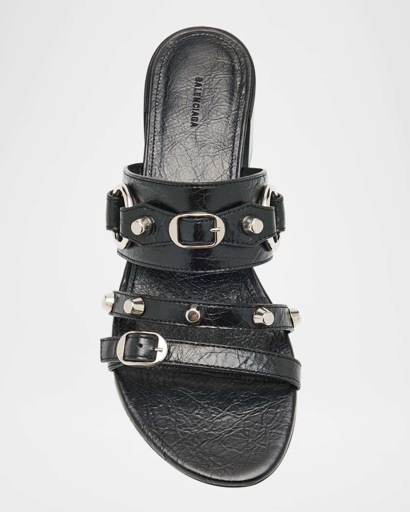 City Leather Block-Heel Sandals