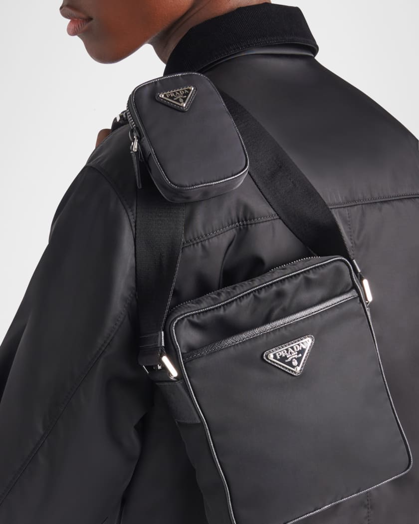 Men's Re-Nylon Crossbody Bag with Pouch
