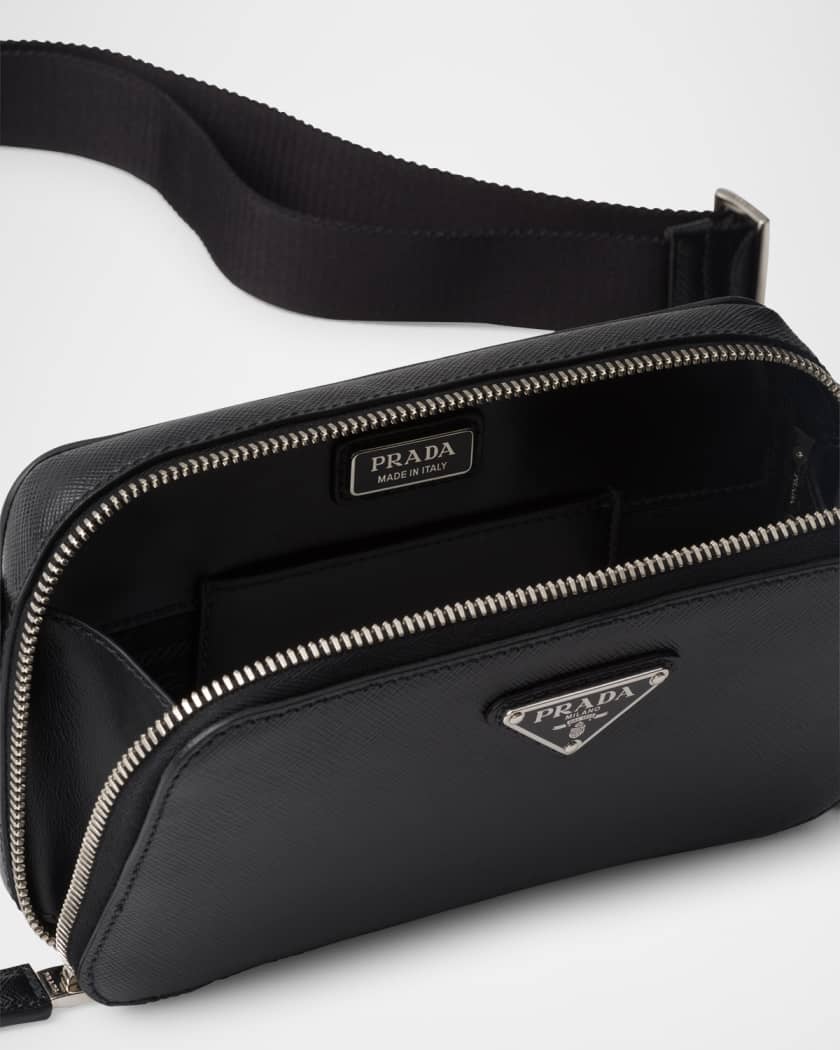 Prada Men's Saffiano Leather Crossbody Bag | Neiman Marcus