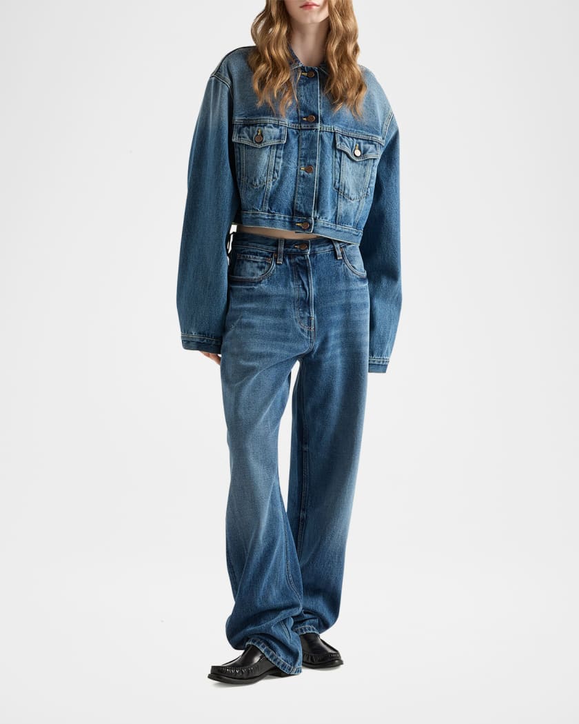 Boxy Denim Blouson Jacket