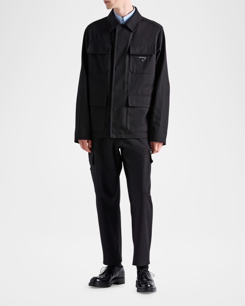 Men's Wide-Leg Cotton Cargo Pants