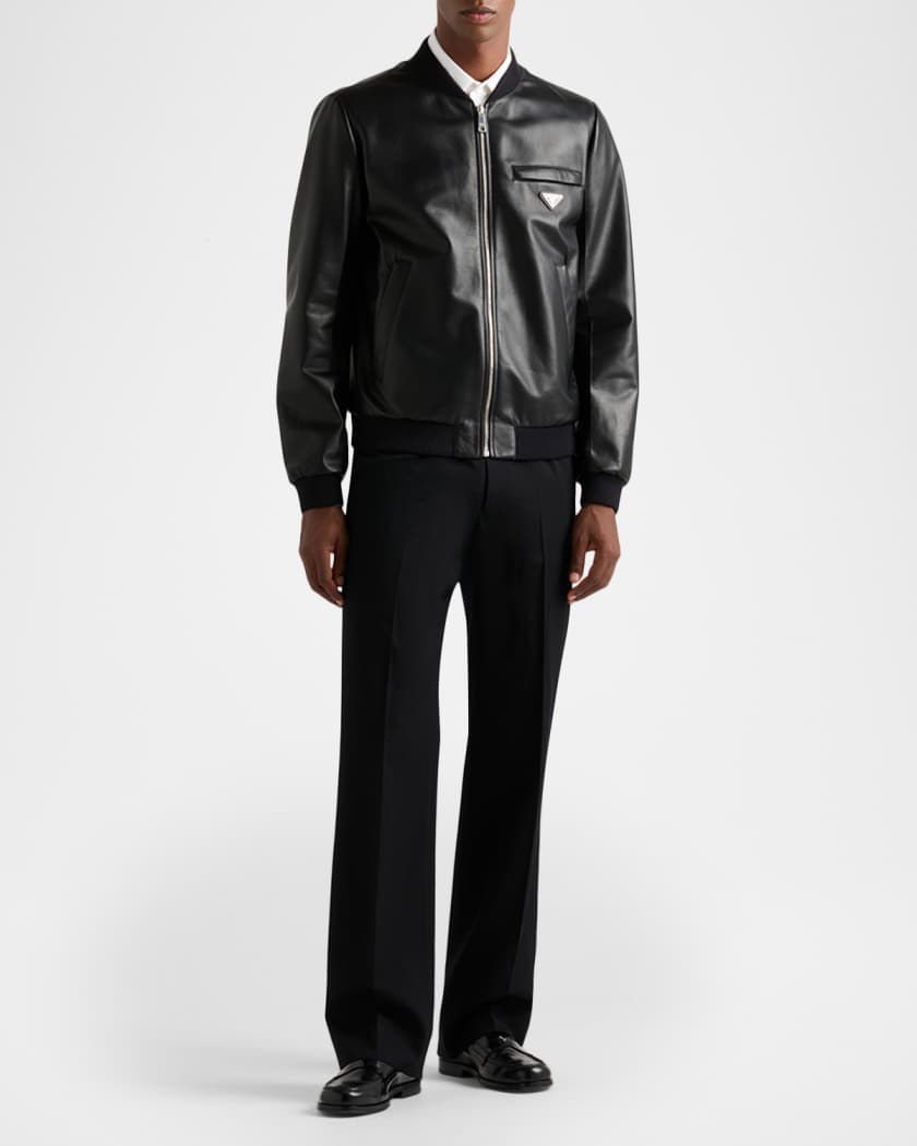 Men's Nappa Leather Bomber Jacket