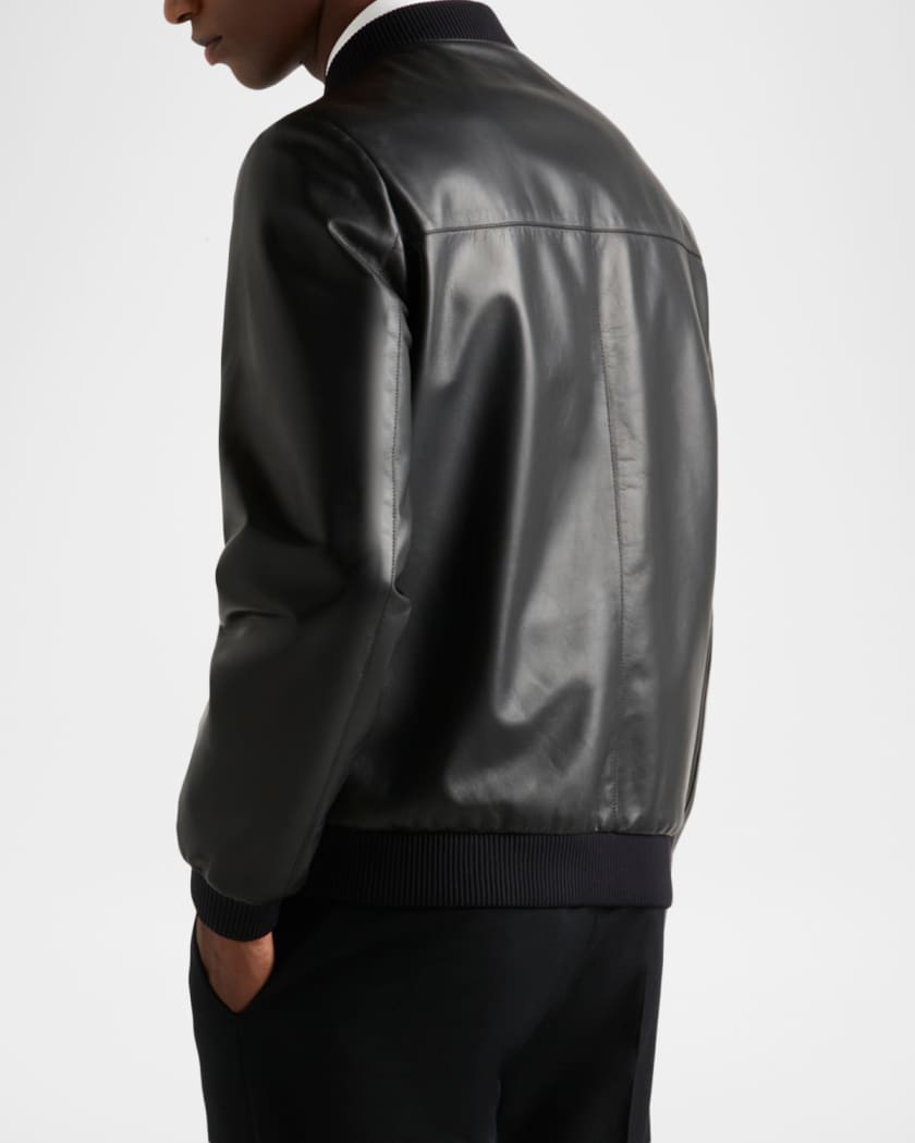 Men's Nappa Leather Bomber Jacket
