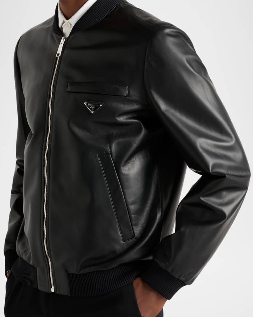 Men's Nappa Leather Bomber Jacket
