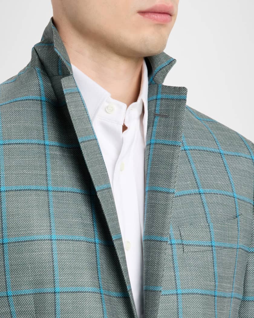 Sartorio Men's Wool and Silk Windowpane Check Sport Coat | Neiman