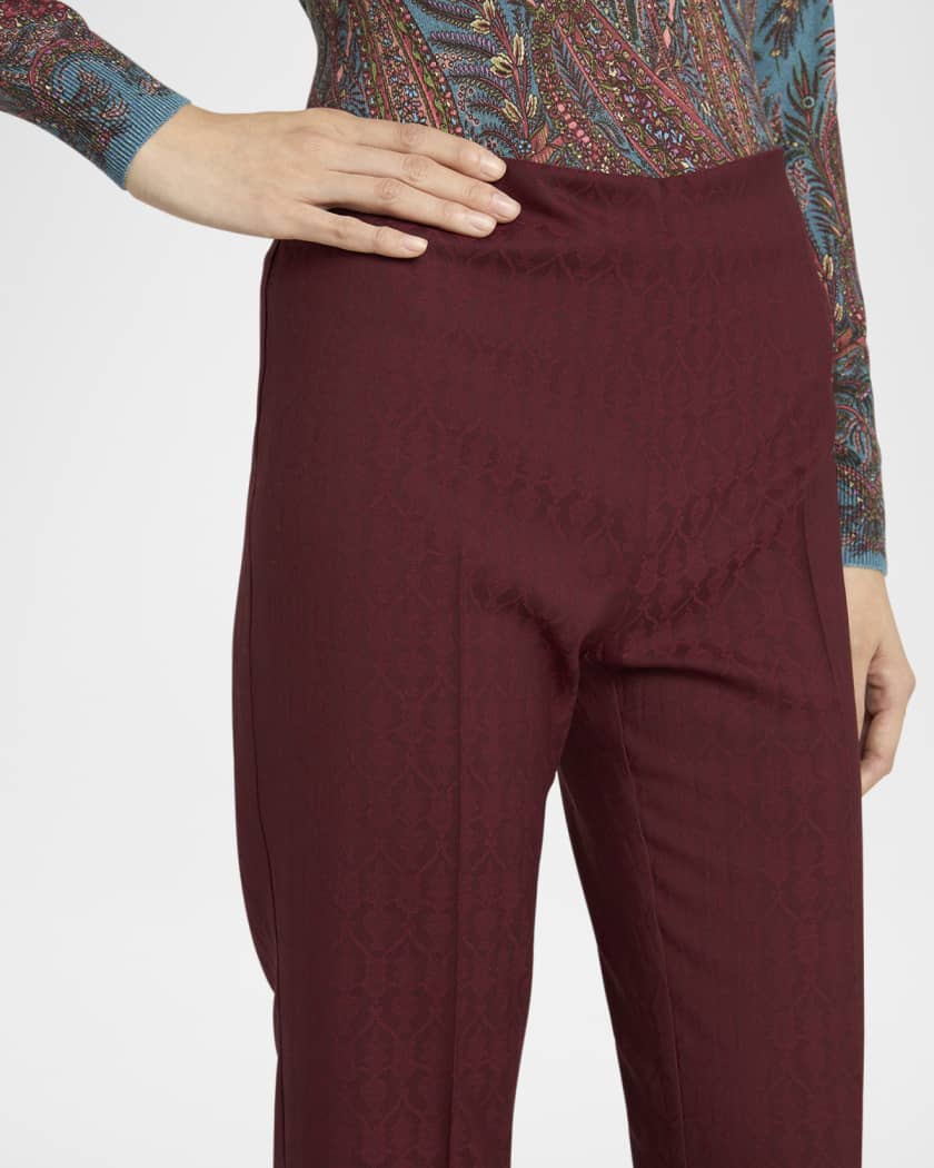 Etro Jacquard Straight-Leg Ankle Trousers | Neiman Marcus