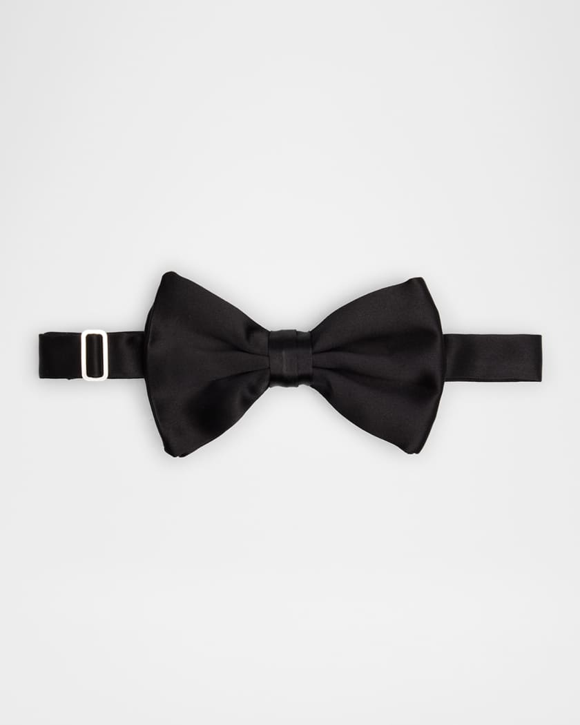 【関税&送料込】Giorgio Armani Silk Bow Tie Giorgio Armani Men's Black Silk Pre-Tied Bow Tie | Neiman Marcus