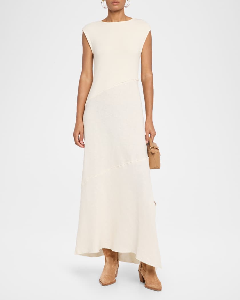 drapey knit dress Pink Cotton Draped Knit Midi Dress main image 0
