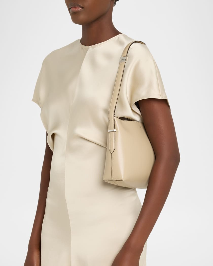 Bevel Leather Wristlet Bag