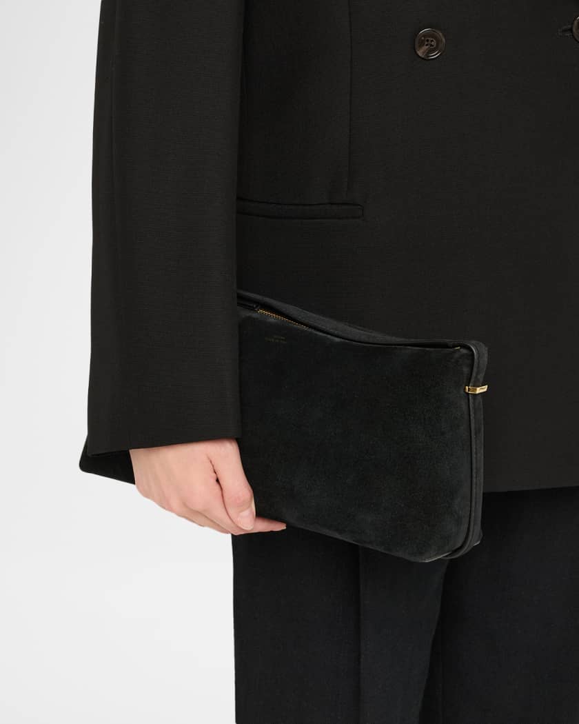 Belted Suede Clutch Bag