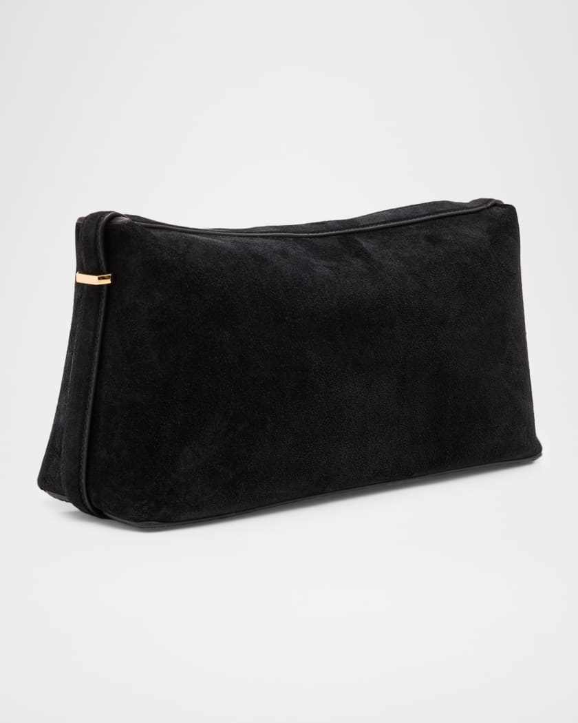 Belted Suede Clutch Bag