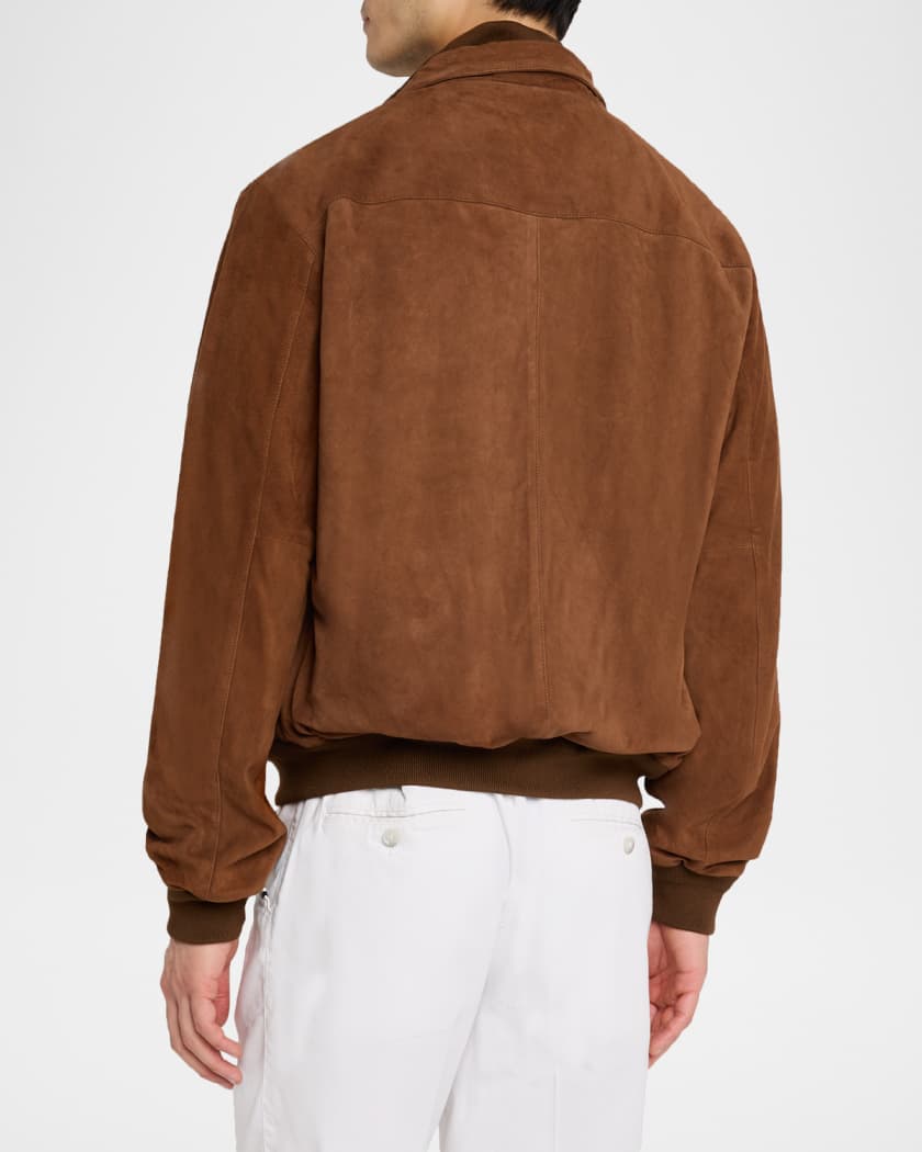 Men's Suede Bomber Jacket