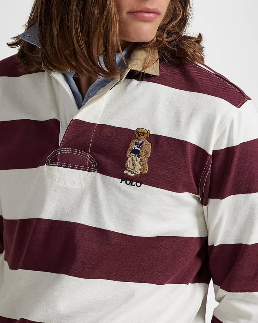 Men's Classic-Fit Polo Bear Stripe Rugby Shirt