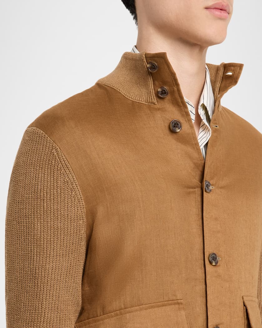 Men's Hybrid Linen Cardigan
