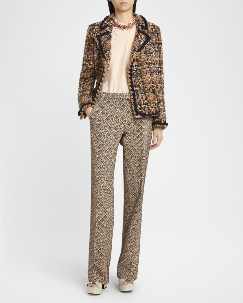 Metallic Tweed Double-Breasted Jacket