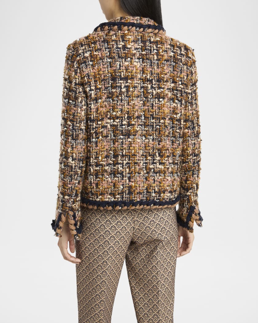 Metallic Tweed Double-Breasted Jacket