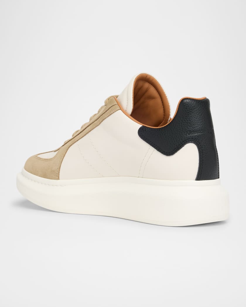 Men's Oversized Leather and Suede T-Toe Sneakers