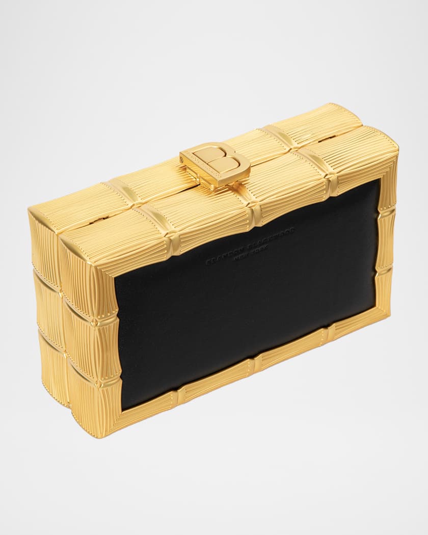 Bamboo Brass & Leather Clutch Bag