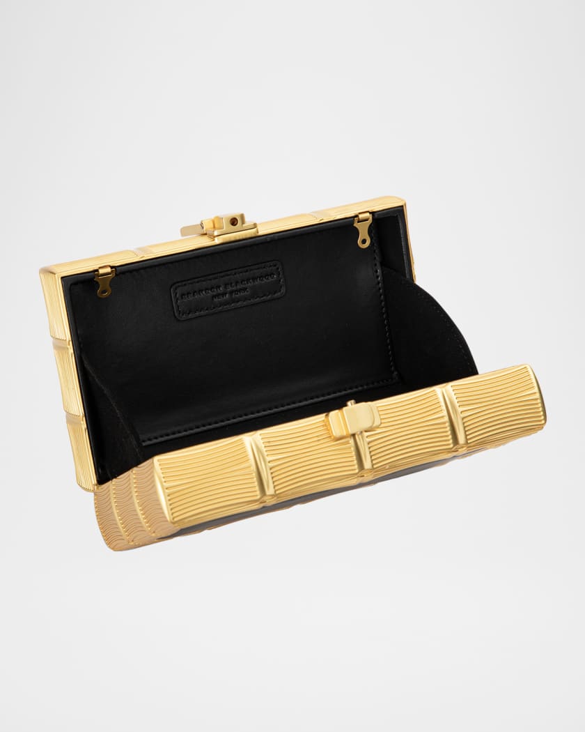 Bamboo Brass & Leather Clutch Bag