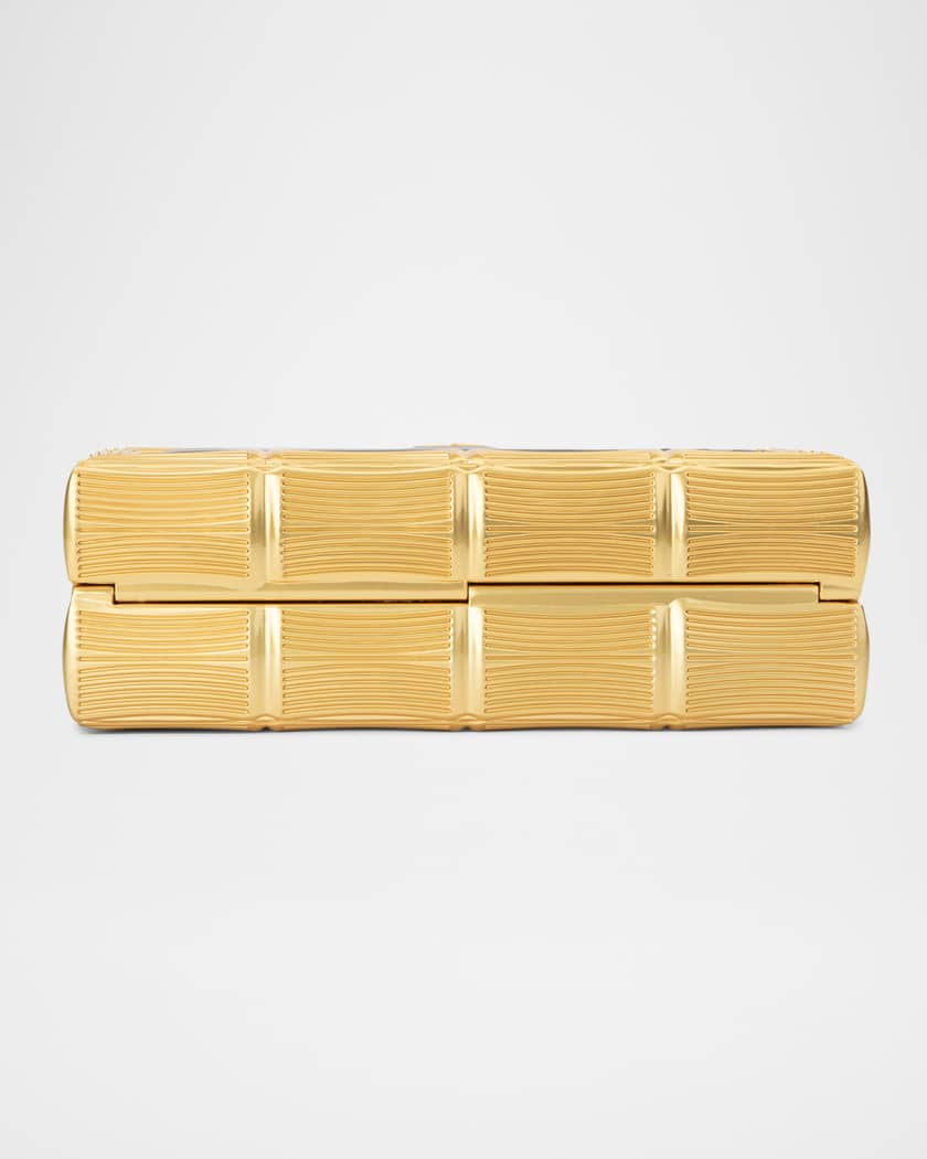Bamboo Brass & Leather Clutch Bag