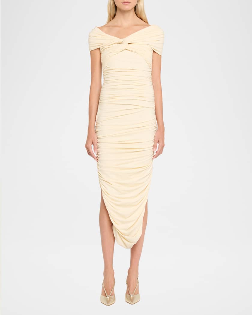 Moore Metallic Nappa Leather Pointed-Toe Slingback Pumps