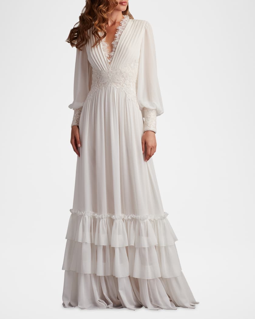 chinese dress ladies Tadashi Shoji Women's Rhinestone Embroidered Long Sleeve Cocktail Dress - Natural