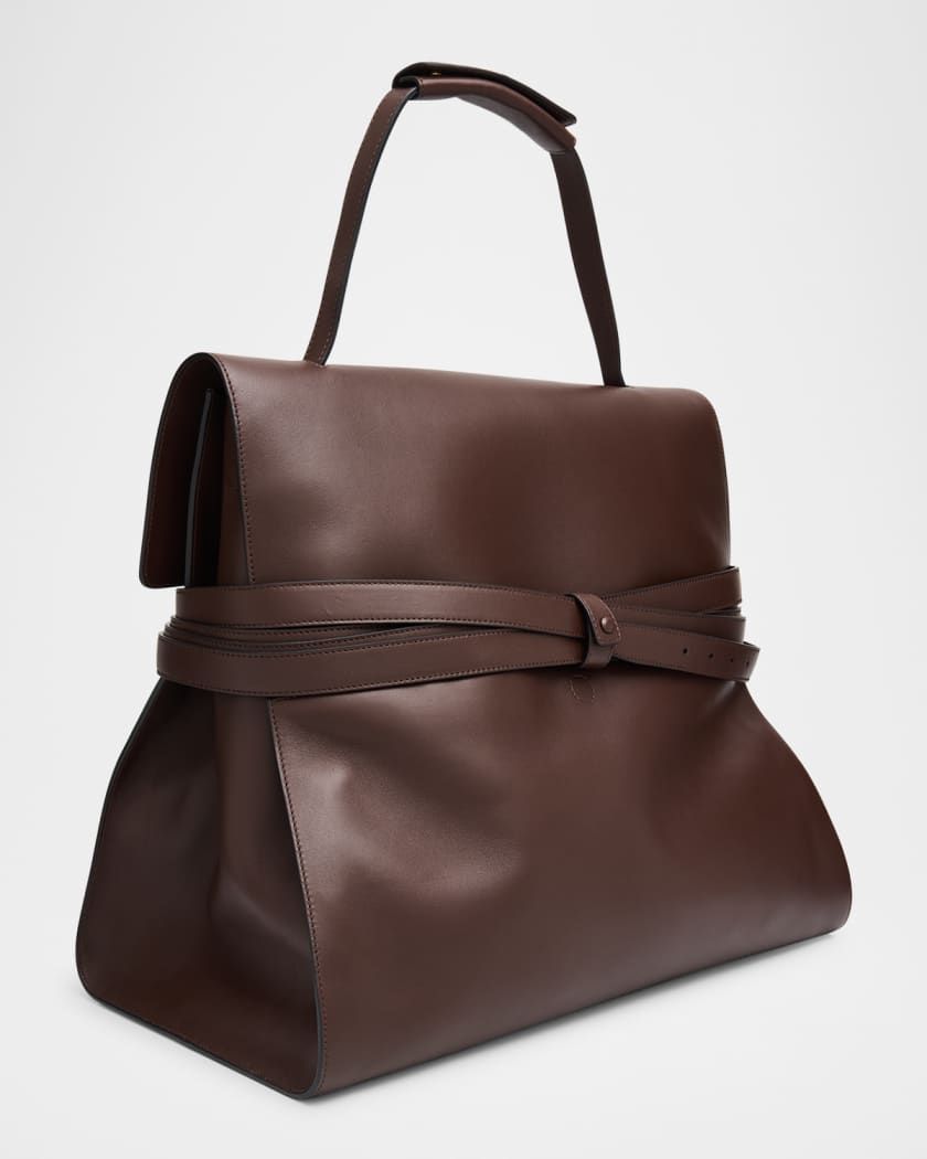 Men's Tie Me Large Leather Tote Bag