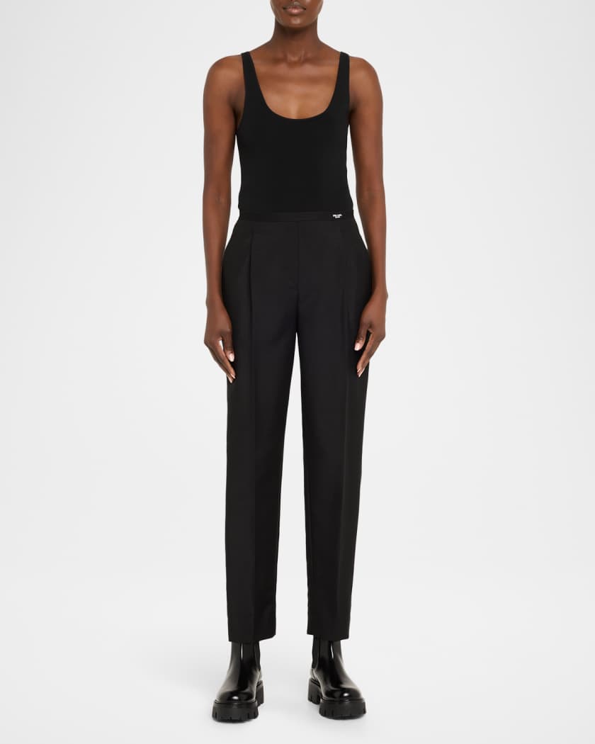 Platform Triangle Logo Leather Chelsea Booties