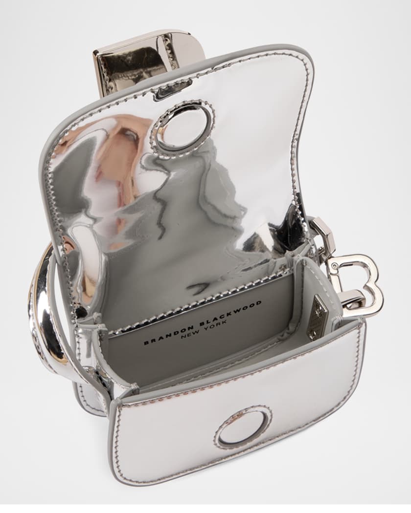 Click Metallic Leather Top-Handle Bag
