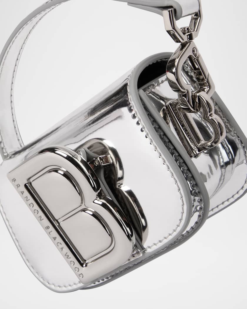 Click Metallic Leather Top-Handle Bag