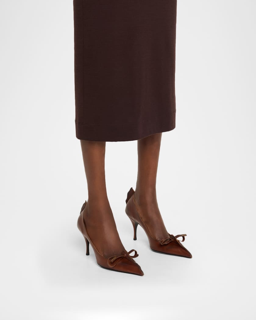 Leather Bow Pumps