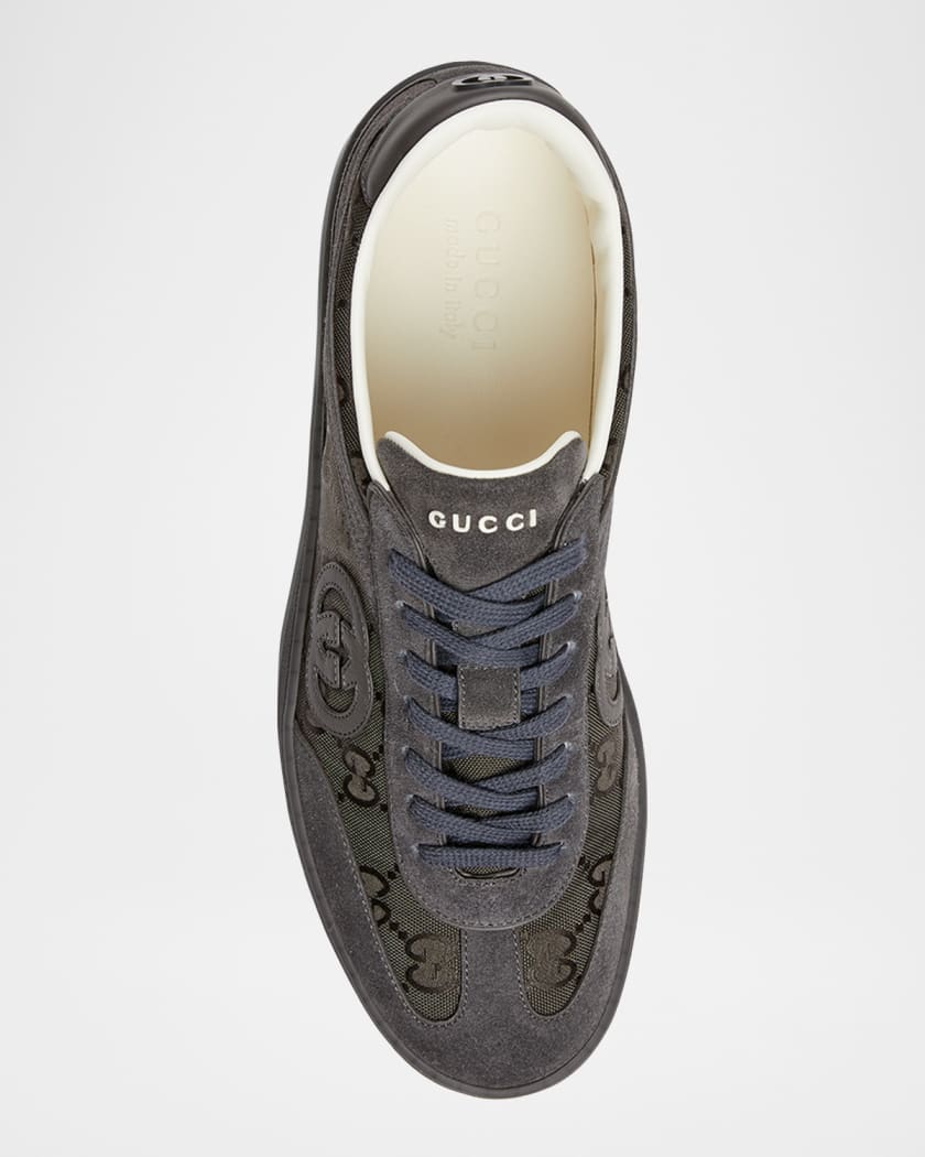 Mens G74 Tonal Canvas and Suede Sneakers