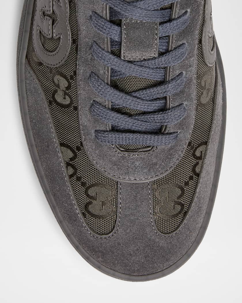 Mens G74 Tonal Canvas and Suede Sneakers