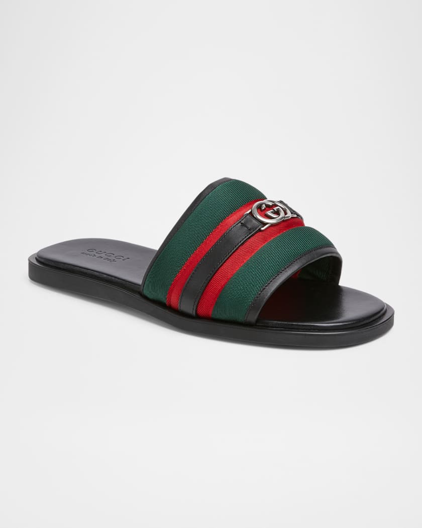 Men's Maverik Web Slide Sandals with Interlocking G