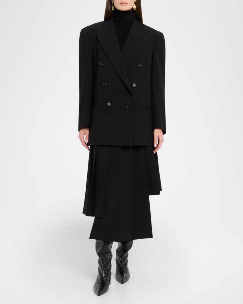 ワンピース MICHAEL KORS Women Mid Skirts MS582MIH6J001 Black Michael Kors Collection Asymmetric Pleated Midi Skirt