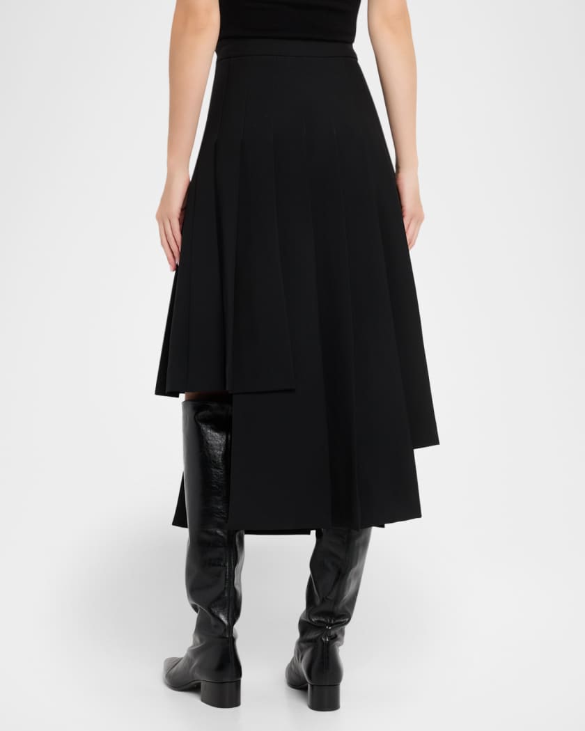スカート MICHAEL KORS Women Skirts MR582UN33D001 Black Michael Kors Collection Asymmetric Pleated Midi Skirt